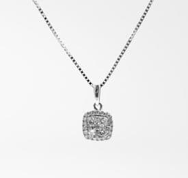 Silver White Hart Necklace photographed on a plain background