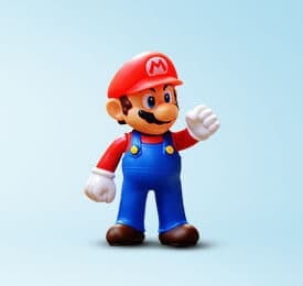 Super Mario Feature Figure photographed on a plain background