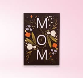 Handmade Mother's Day Card photographed on a plain background