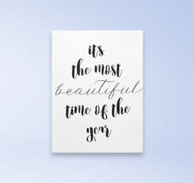 Handmade Christmas Greeting Card photographed on a plain background