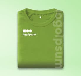 Green 100% Cotton Personalized T-Shirt photographed on a plain background